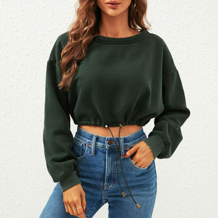 Perfectly Oversized Cropped Sweatshirt In Dark Green