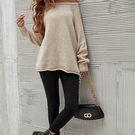 Comfy Jumper Top In Beige