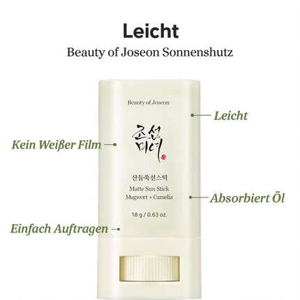 Beauty of Joseon Matte Sun Stick Mugwort Camelia SPF 50+