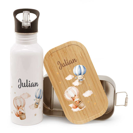 SEO. Bedruckte Brotdose & Trinkflasche im Set - Ballon - Linkreich
