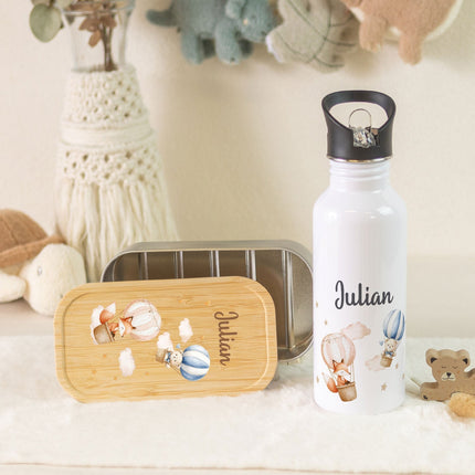 SEO. Bedruckte Brotdose & Trinkflasche im Set - Ballon - Linkreich