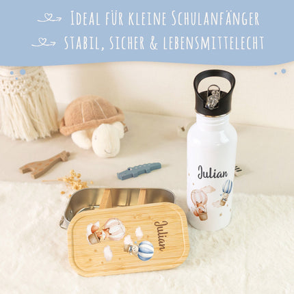 SEO. Bedruckte Brotdose & Trinkflasche im Set - Ballon - Linkreich