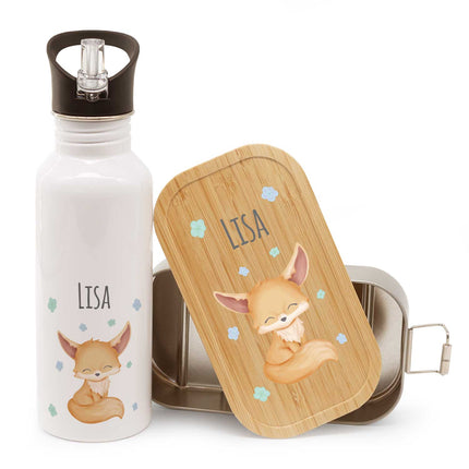 SEO. Bedruckte Brotdose & Trinkflasche im Set - Fuchs - Linkreich