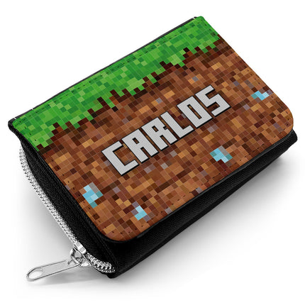 SEO. Bedruckte Geldbörse für Kinder im Pixelerde Design - Linkreich