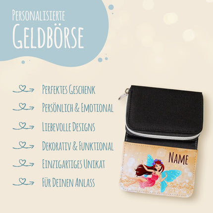 SEO. Bedruckte Geldbörse für Kinder im Zauberfee Design - Beige Linkreich