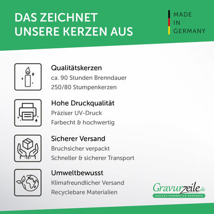 SEO. Bedruckte große Kerze "Mein/e Held/in" - Paarkerze zum Valentinstag - Heldin Linkreich