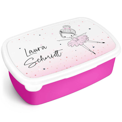 SEO. Bedruckte Lunchbox für Kinder - Ballerina - Pink Linkreich