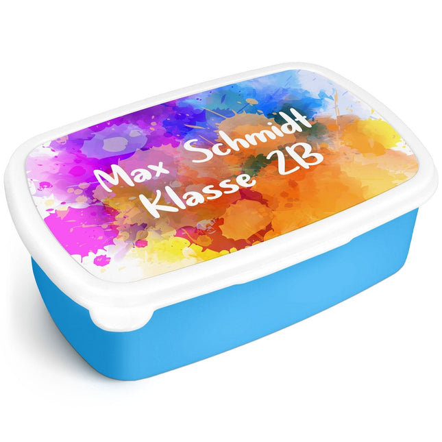 SEO. Bedruckte Lunchbox für Kinder - Color Splash - Blau Linkreich