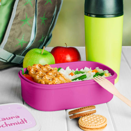 SEO. Bedruckte Lunchbox für Kinder - Einhorn - Blau Linkreich