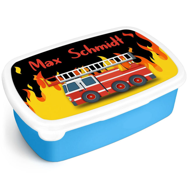 SEO. Bedruckte Lunchbox für Kinder - Feuerwehr - Blau Linkreich