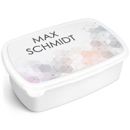 SEO. Bedruckte Lunchbox für Kinder - Hexagon - Weiß Linkreich
