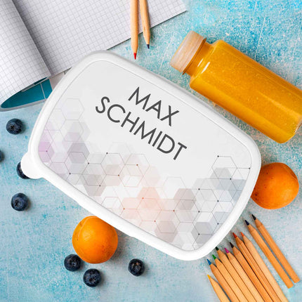 SEO. Bedruckte Lunchbox für Kinder - Hexagon - Blau Linkreich