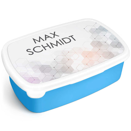 SEO. Bedruckte Lunchbox für Kinder - Hexagon - Blau Linkreich