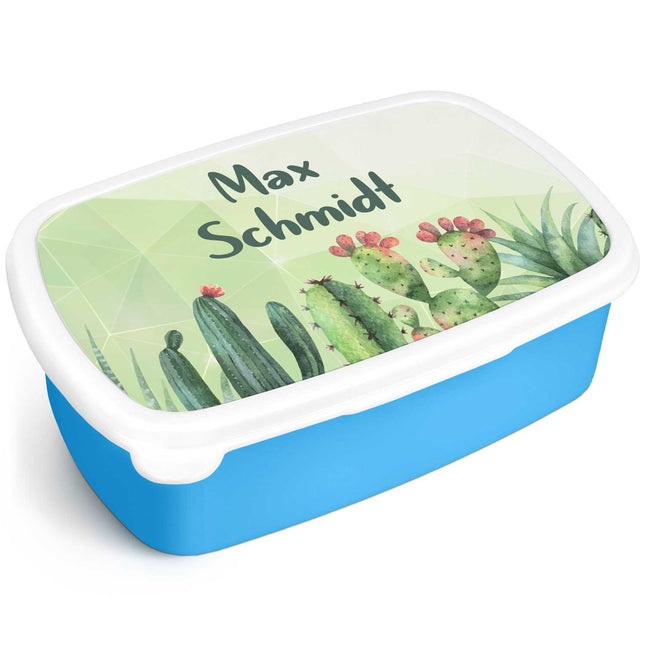 SEO. Bedruckte Lunchbox für Kinder - Kaktus - Blau Linkreich