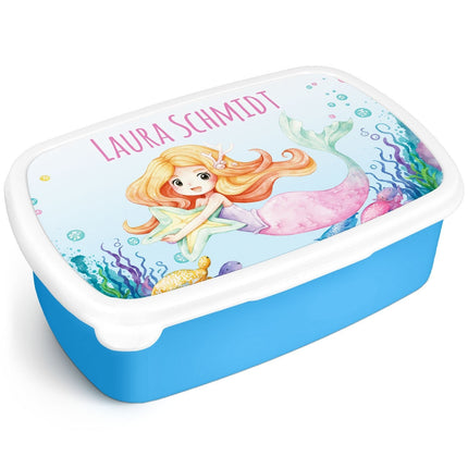 SEO. Bedruckte Lunchbox für Kinder - Meerjungfrau - Blau Linkreich
