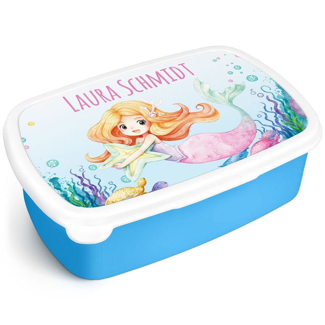SEO. Bedruckte Lunchbox für Kinder - Meerjungfrau - Blau Linkreich