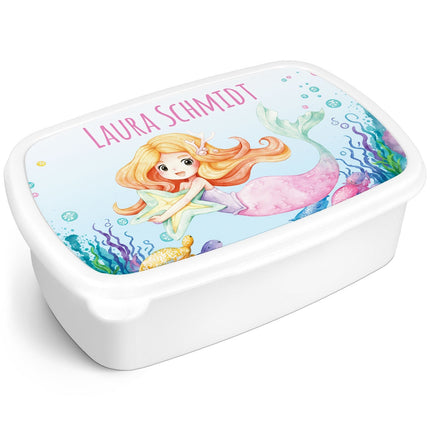 SEO. Bedruckte Lunchbox für Kinder - Meerjungfrau - Weiß Linkreich