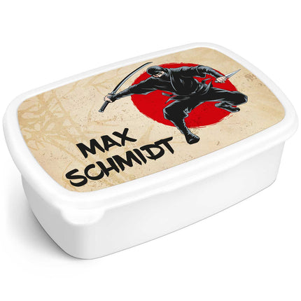 SEO. Bedruckte Lunchbox für Kinder - Ninja - Weiß Linkreich