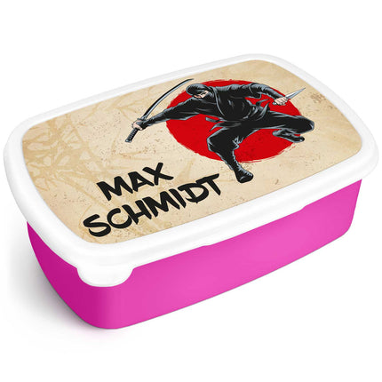 SEO. Bedruckte Lunchbox für Kinder - Ninja - Pink Linkreich