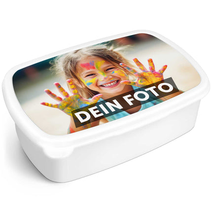 SEO. Bedruckte Lunchbox für Kinder - Personalisiert mit Foto - Weiß Linkreich