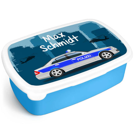SEO. Bedruckte Lunchbox für Kinder - Polizei - Blau Linkreich