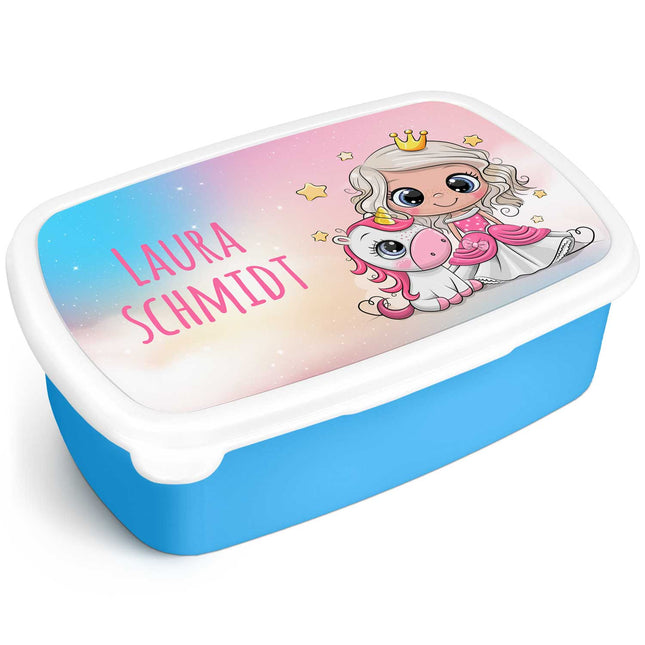 SEO. Bedruckte Lunchbox für Kinder - Prinzessin - Blau Linkreich