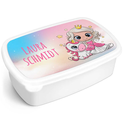 SEO. Bedruckte Lunchbox für Kinder - Prinzessin - Weiß Linkreich