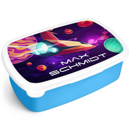 SEO. Bedruckte Lunchbox für Kinder - Raumschiff - Blau Linkreich