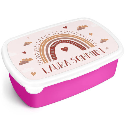 SEO. Bedruckte Lunchbox für Kinder - Regenbogen - Pink Linkreich
