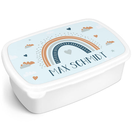 SEO. Bedruckte Lunchbox für Kinder - Regenbogen - Weiß Linkreich