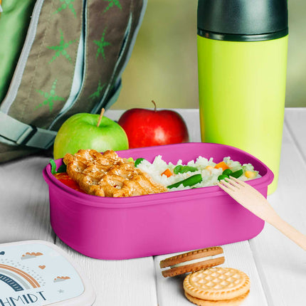 SEO. Bedruckte Lunchbox für Kinder - Regenbogen - Weiß Linkreich