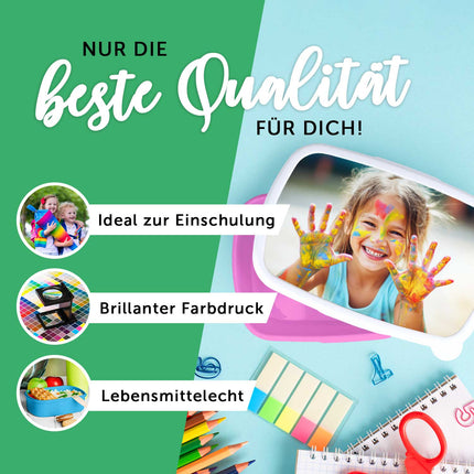 SEO. Bedruckte Lunchbox für Kinder - Schmetterling - Pink Linkreich