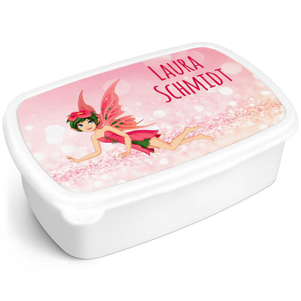 SEO. Bedruckte Lunchbox für Kinder - Zauberfee - Weiß Linkreich