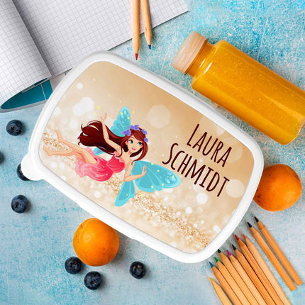 SEO. Bedruckte Lunchbox für Kinder - Zauberfee - Blau Linkreich