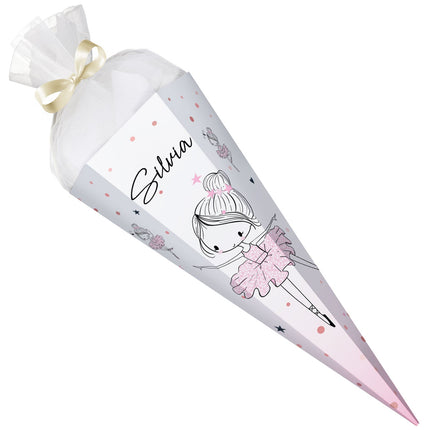 SEO. Bedruckte Schultüte mit Namen - Ballerina - Linkreich