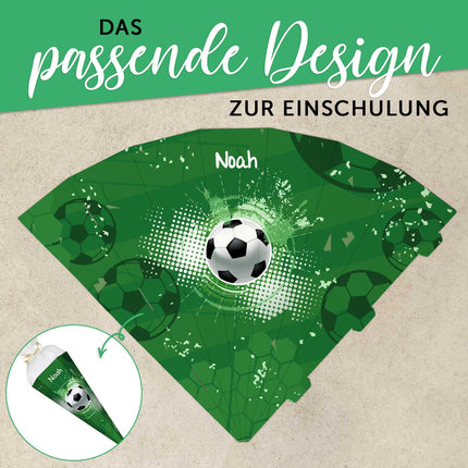 SEO. Bedruckte Schultüte mit Namen - Fußball - Linkreich