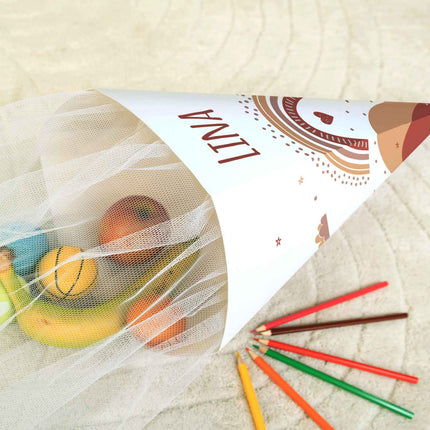 SEO. Bedruckte Schultüte mit Namen - Regenbogen - Regenbogen Rot Linkreich