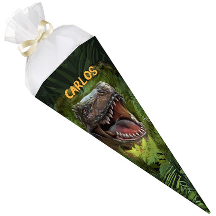 SEO. Bedruckte Schultüte mit Namen - T - Rex - Linkreich