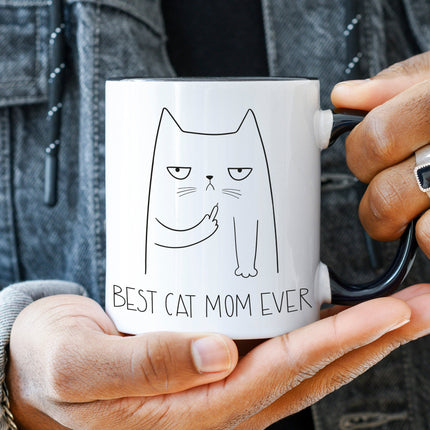 SEO. Bedruckte Tasse Best Cat Parent Ever - Dad Weiß Linkreich