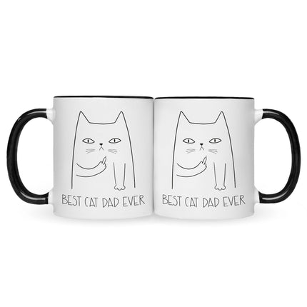 SEO. Bedruckte Tasse Best Cat Parent Ever - Dad Schwarz & Weiß Linkreich
