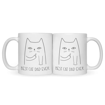 SEO. Bedruckte Tasse Best Cat Parent Ever - Dad Weiß Linkreich