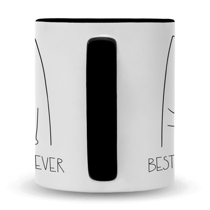 SEO. Bedruckte Tasse Best Cat Parent Ever - Dad Schwarz & Weiß Linkreich