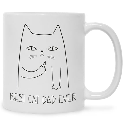 SEO. Bedruckte Tasse Best Cat Parent Ever - Dad Weiß Linkreich