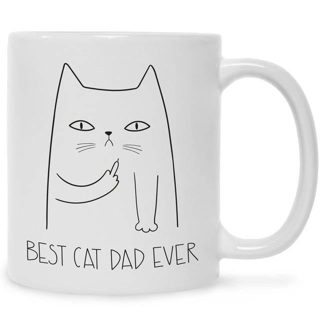 SEO. Bedruckte Tasse Best Cat Parent Ever - Dad Weiß Linkreich