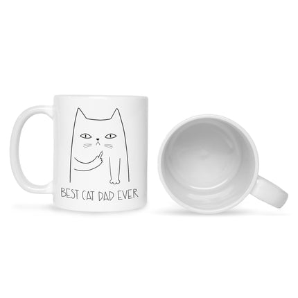SEO. Bedruckte Tasse Best Cat Parent Ever - Dad Weiß Linkreich