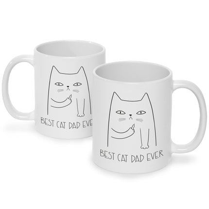 SEO. Bedruckte Tasse Best Cat Parent Ever - Dad Weiß Linkreich