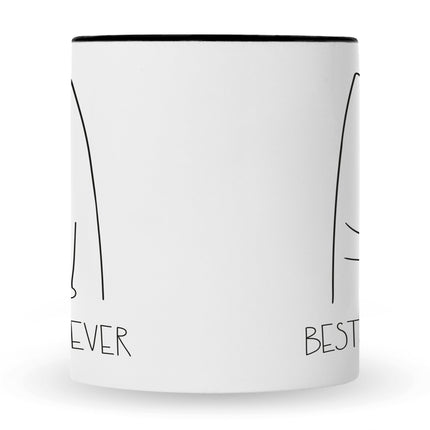 SEO. Bedruckte Tasse Best Cat Parent Ever - Dad Schwarz & Weiß Linkreich