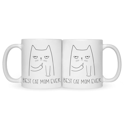 SEO. Bedruckte Tasse Best Cat Parent Ever - Mom Weiß Linkreich