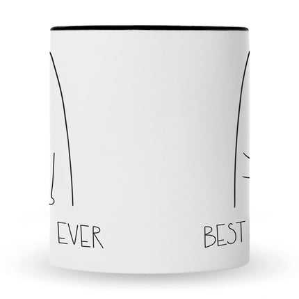 SEO. Bedruckte Tasse Best Cat Parent Ever - Mom Schwarz & Weiß Linkreich