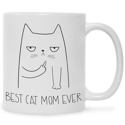 SEO. Bedruckte Tasse Best Cat Parent Ever - Mom Weiß Linkreich